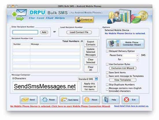 Screenshot of Mac Free Bulk SMS Software