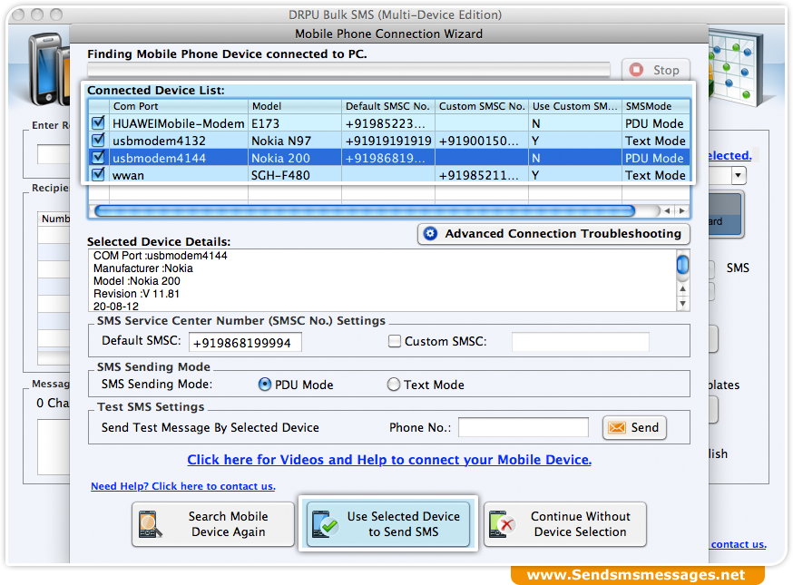Mac Bulk SMS Software – Multi Device