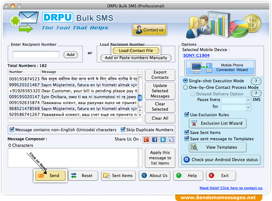 Mac Bulk SMS Software – Professional