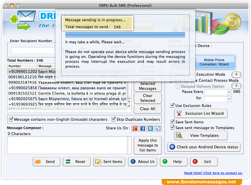 Mac Bulk SMS Software – Professional