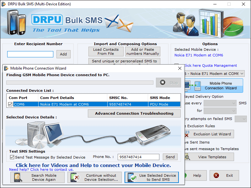 Windows 10 Multi-Device SMS Sending Application full